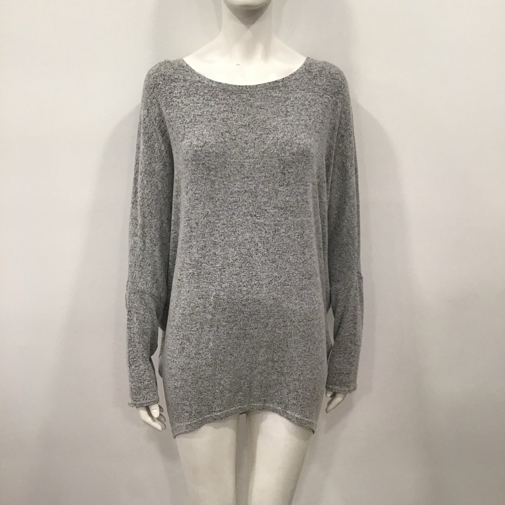 White House Black Market Top Marbled Black White Gray Medium Drop Waist Blouse